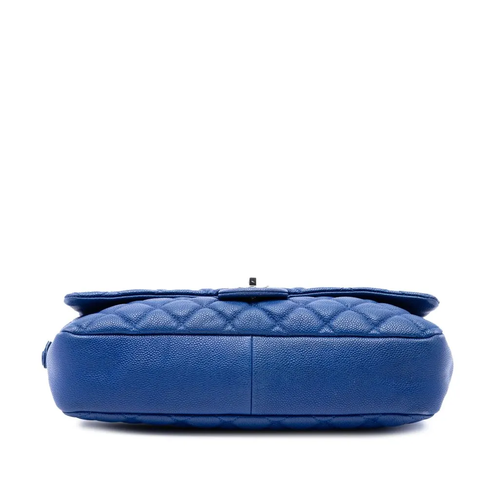 Chanel Jumbo Quilted Caviar Easy Flap Blue Leather Very good - Inside View