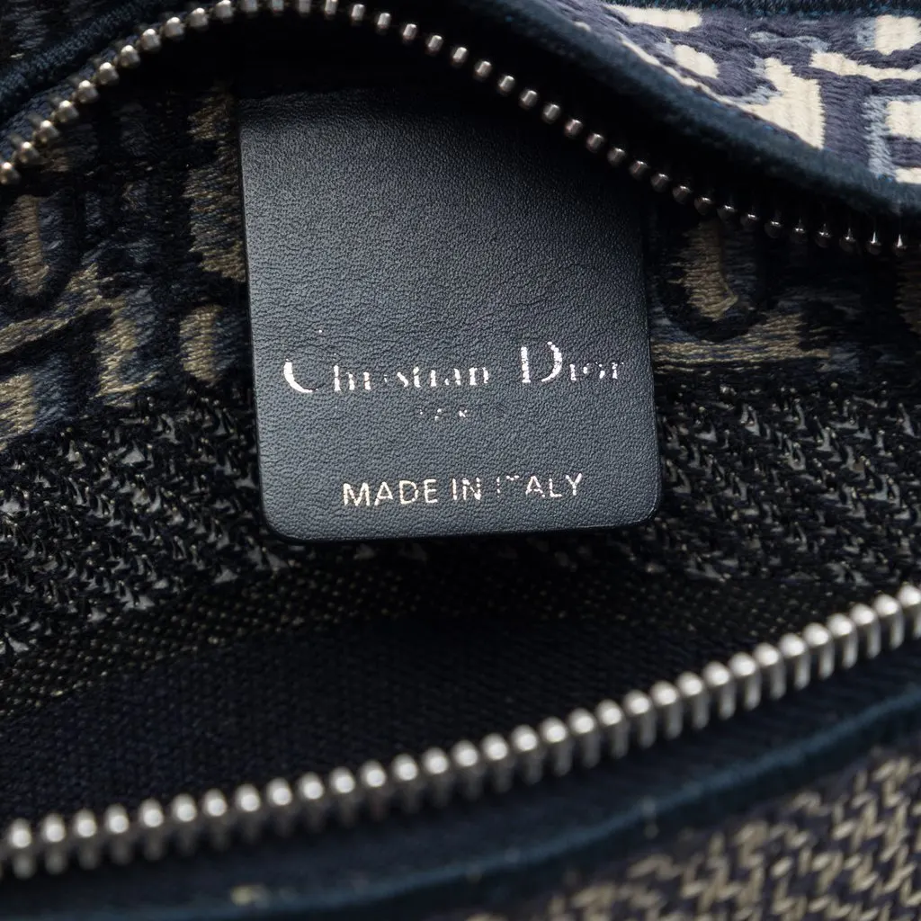 Dior Oblique Canvas Flat Crossbody Blue Canvas Good - Box View