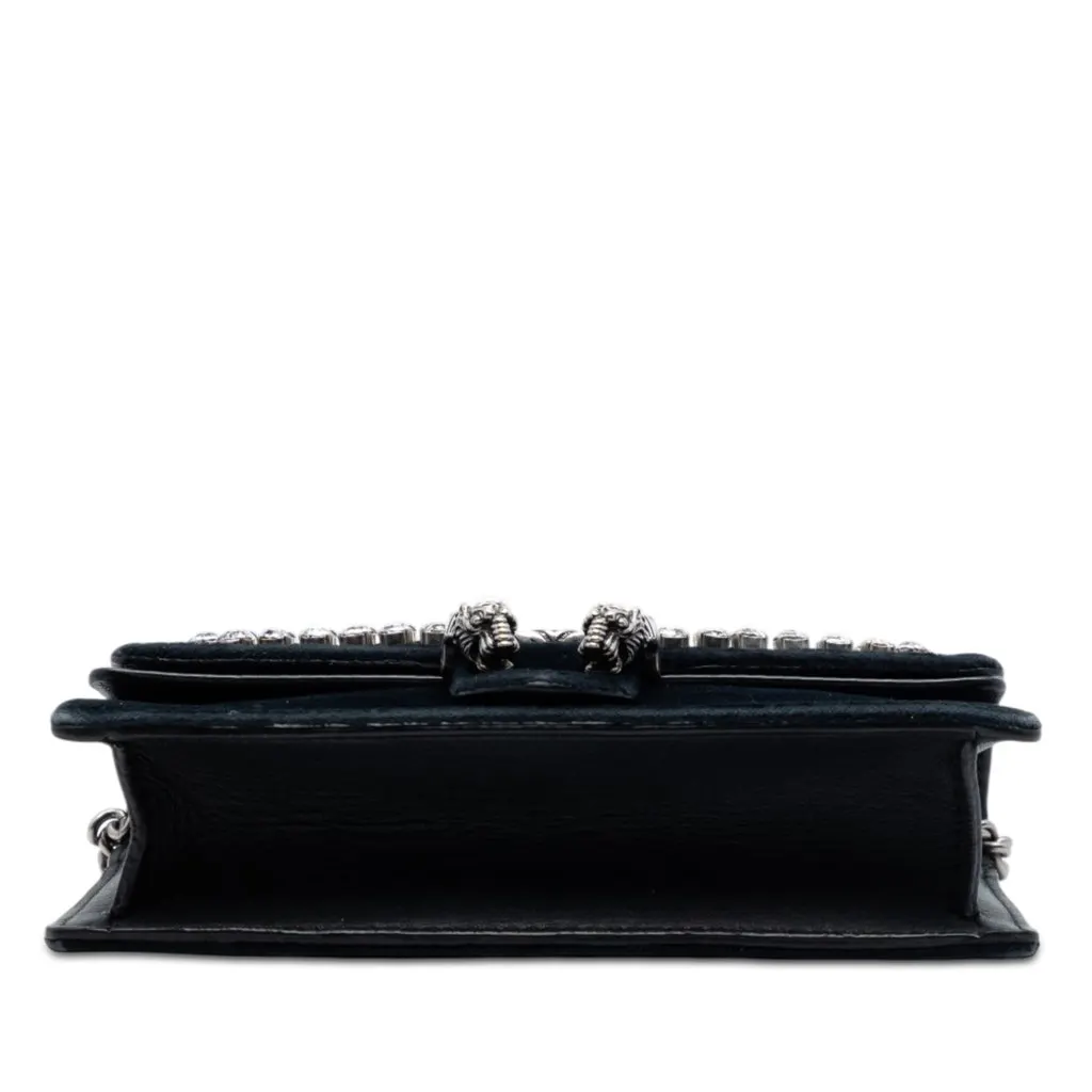 Gucci Mini Crystal Embellished Velvet Dionysus Crossbody Black Very good - Inside View
