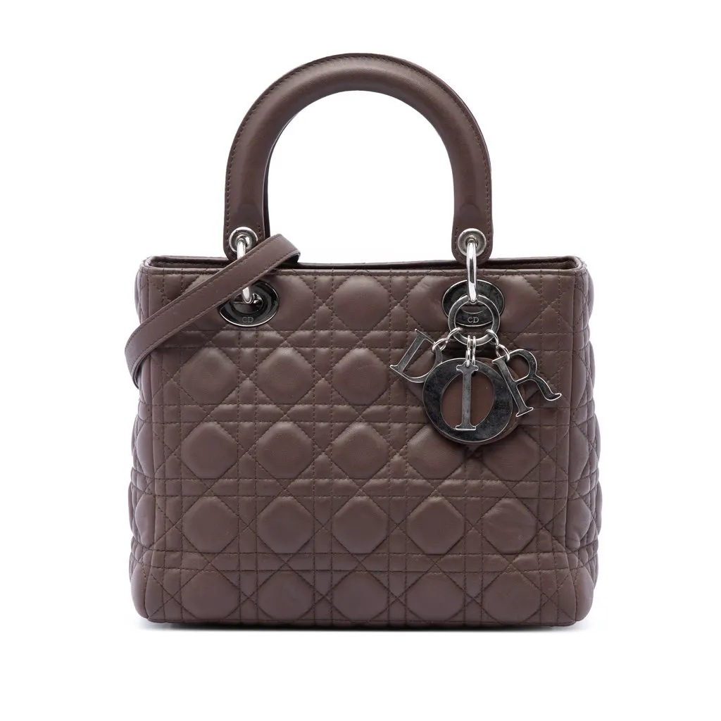 Dior Medium Lambskin Cannage Lady Dior