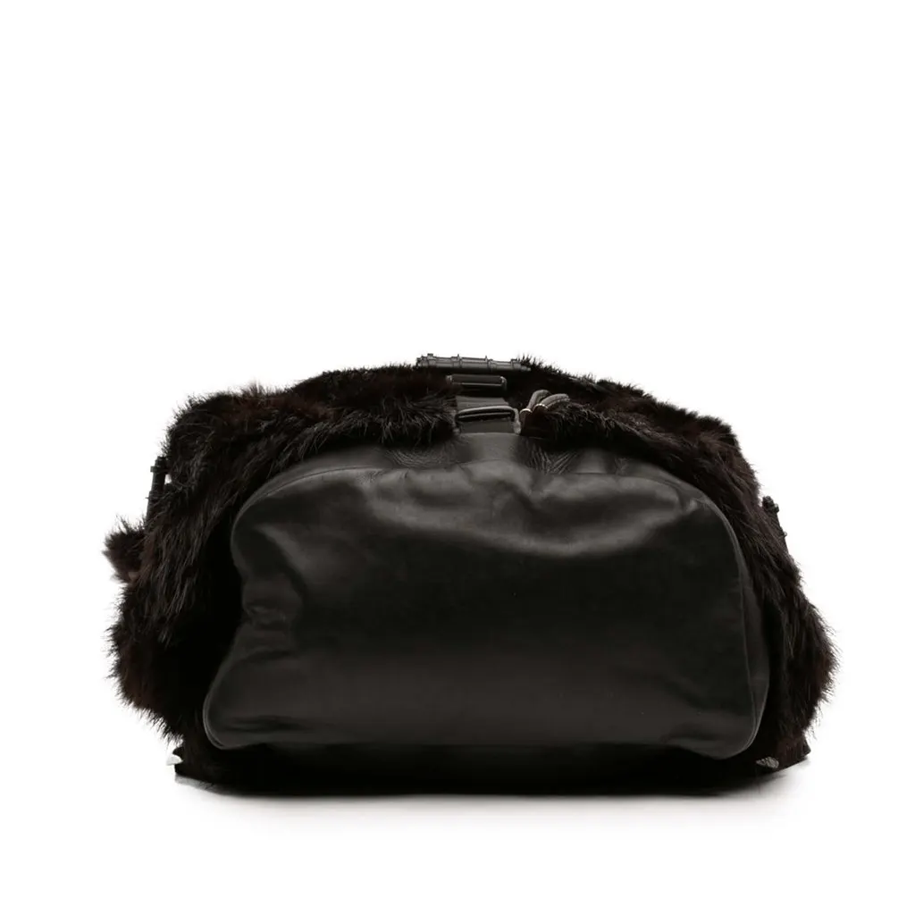 Givenchy Leather and Fur Obsedia Backpack Black Very good - Inside View