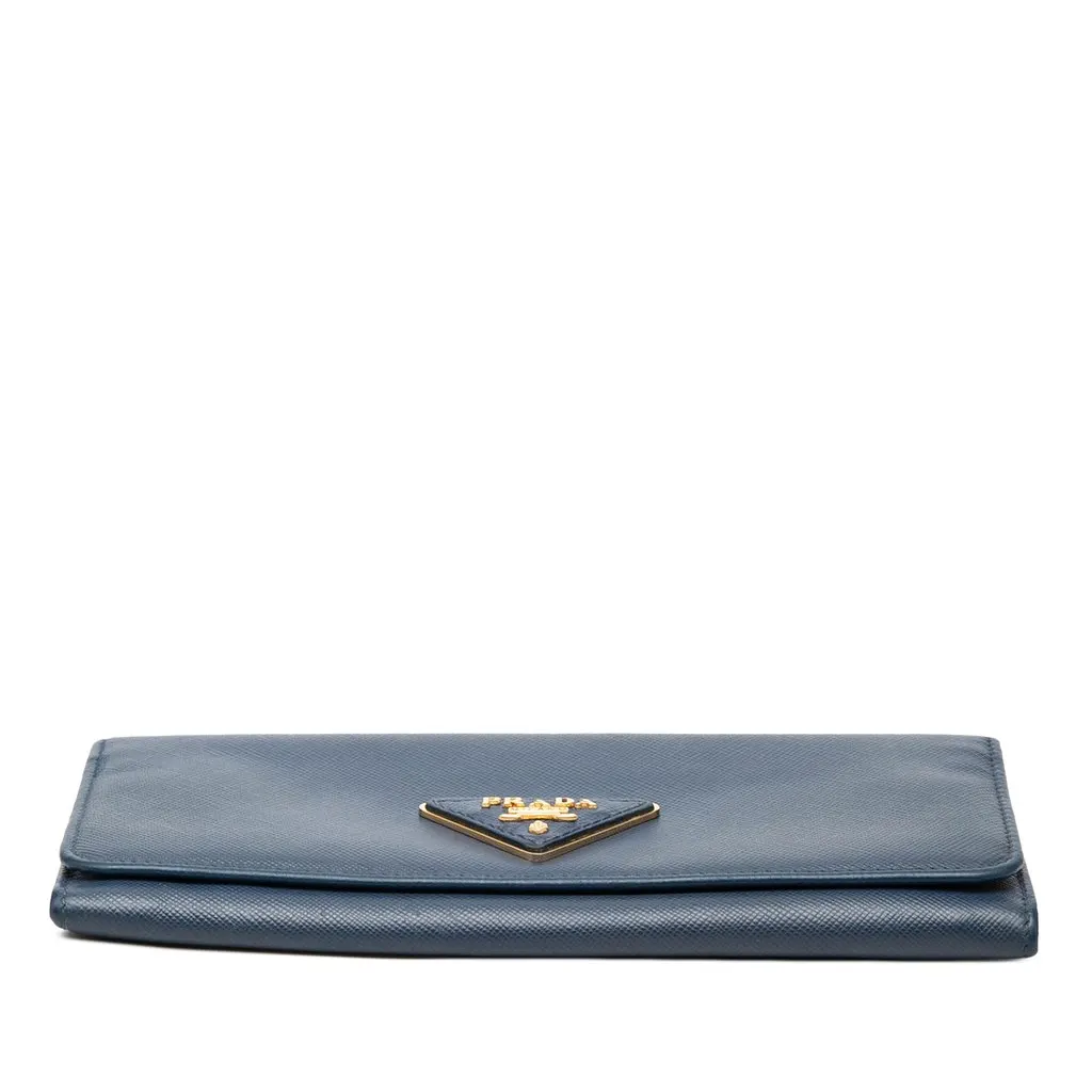 Prada Saffiano Lux Continental Wallet Blue Leather Very good - Inside View