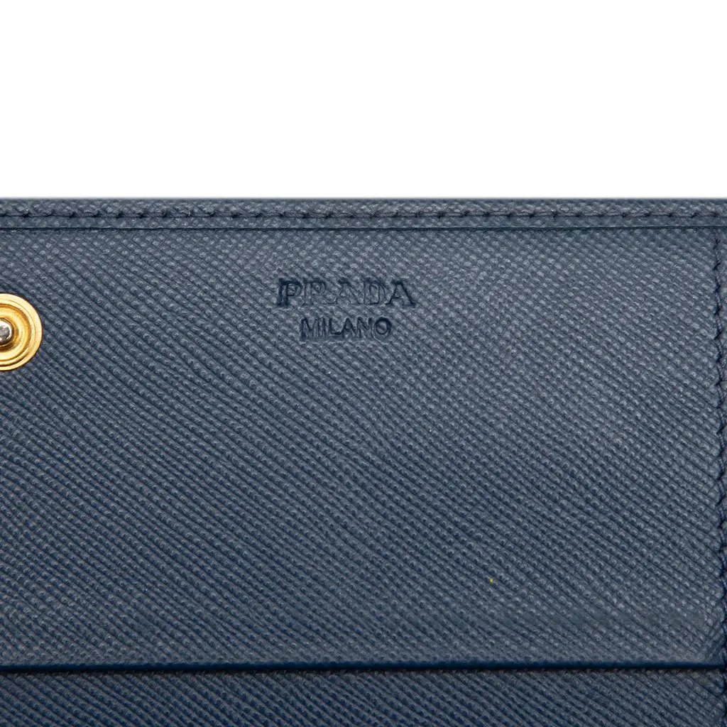 Prada Saffiano Lux Continental Wallet Blue Leather Very good - Box View
