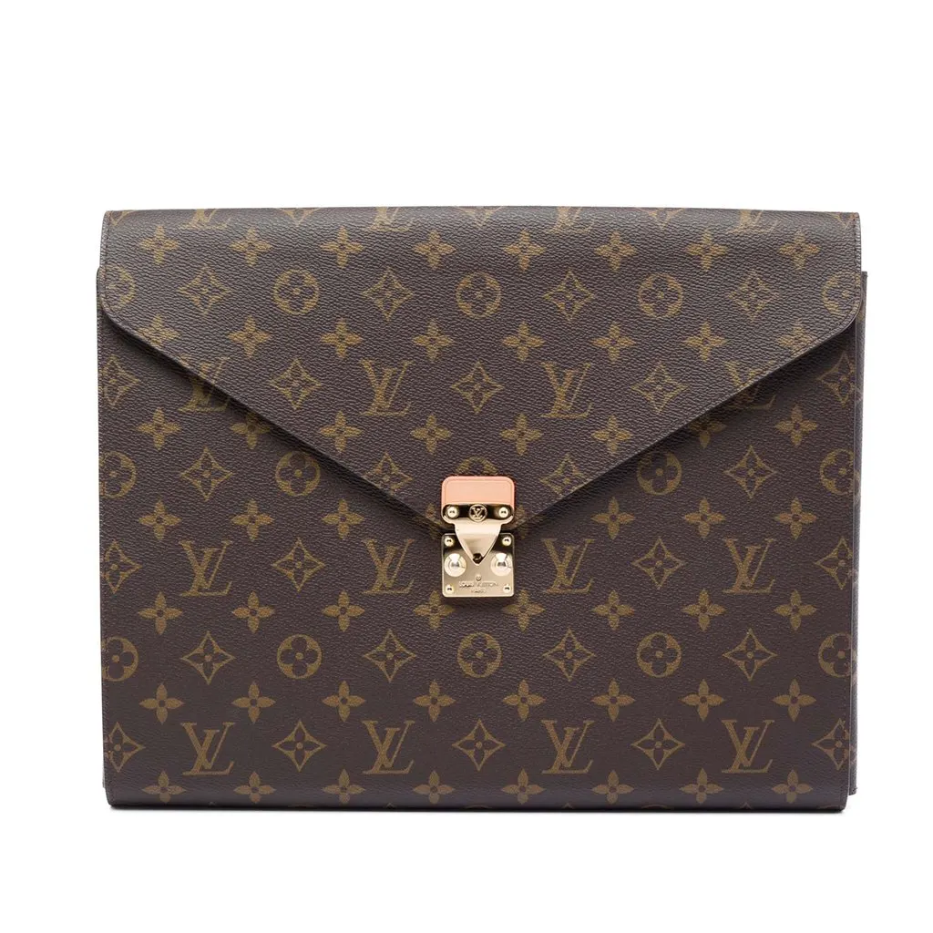 Louis Vuitton Monogram Mark Folder Brown Very good - Front View