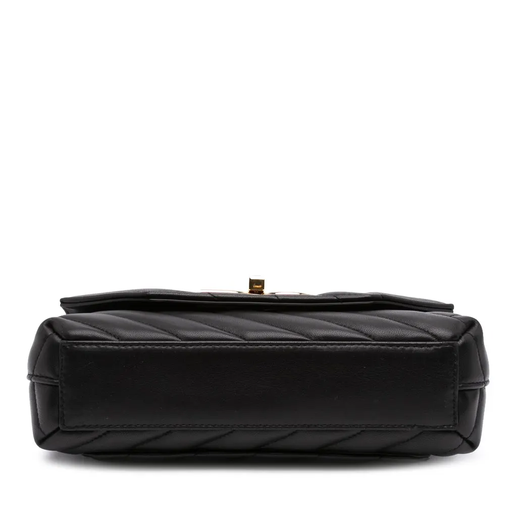 Dolce & Gabbana Small Quilted Lambskin Lop Shoulder Bag Black Leather Very good - Inside View