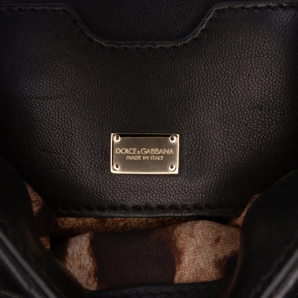Dolce & Gabbana Small Quilted Lambskin Lop Shoulder Bag Black Leather Very good - Box View