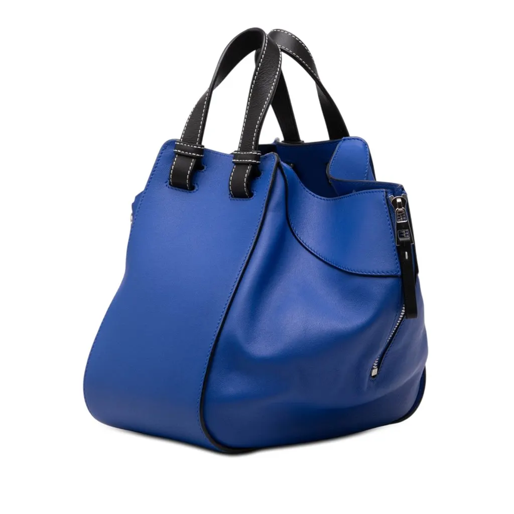 Loewe Small Bicolor Calfskin Can't Take It Hammock Bag Blue Leather Very good - Back View