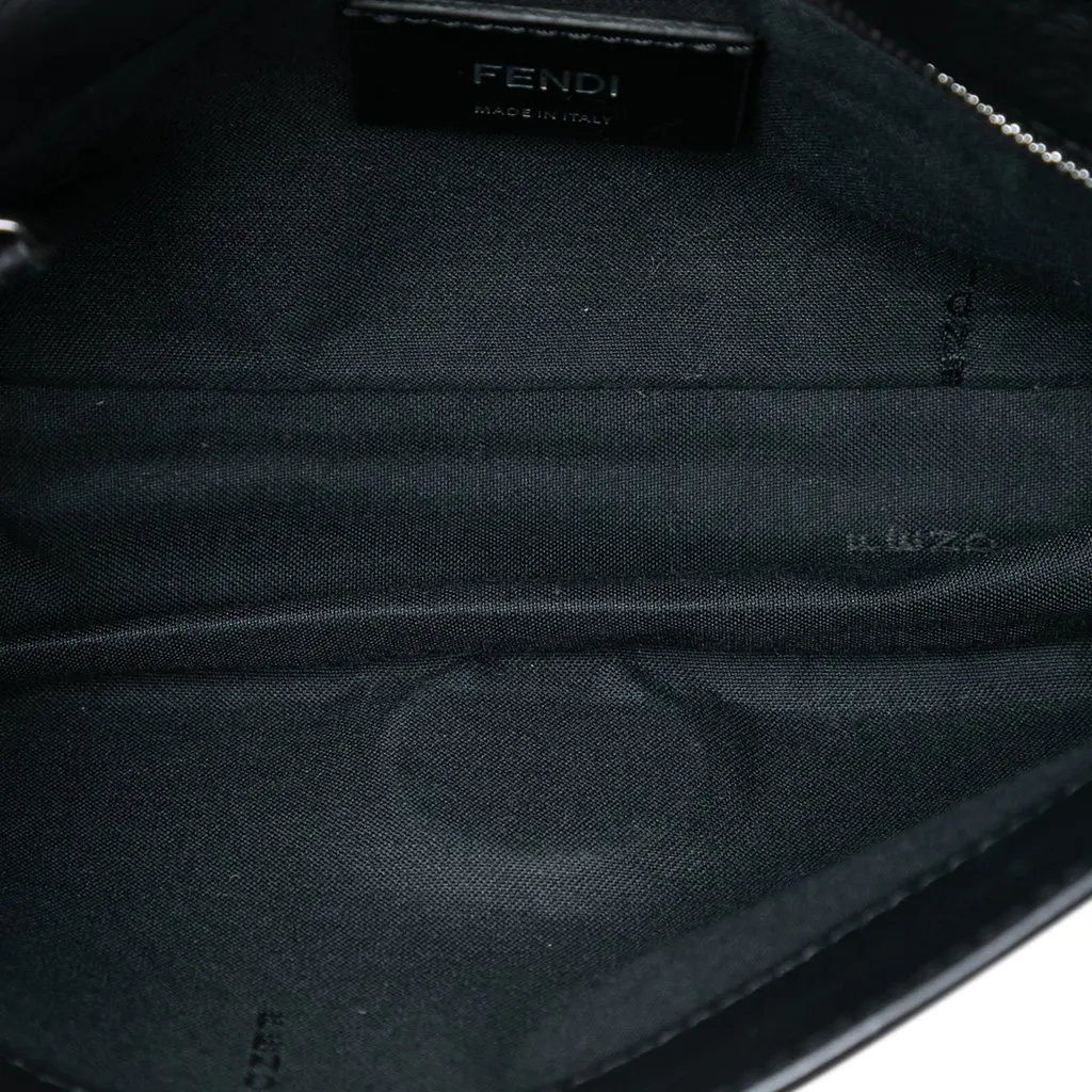 Fendi Mini Zucca Embossed Nappa Expandable Flap Crossbody Black Leather Very good - Model View
