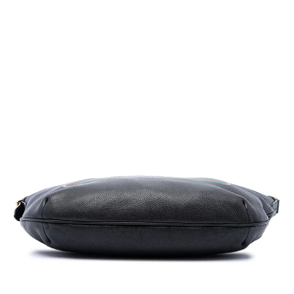Gucci Grained Calfskin Logo Half Moon Crossbody Black Leather Good - Inside View