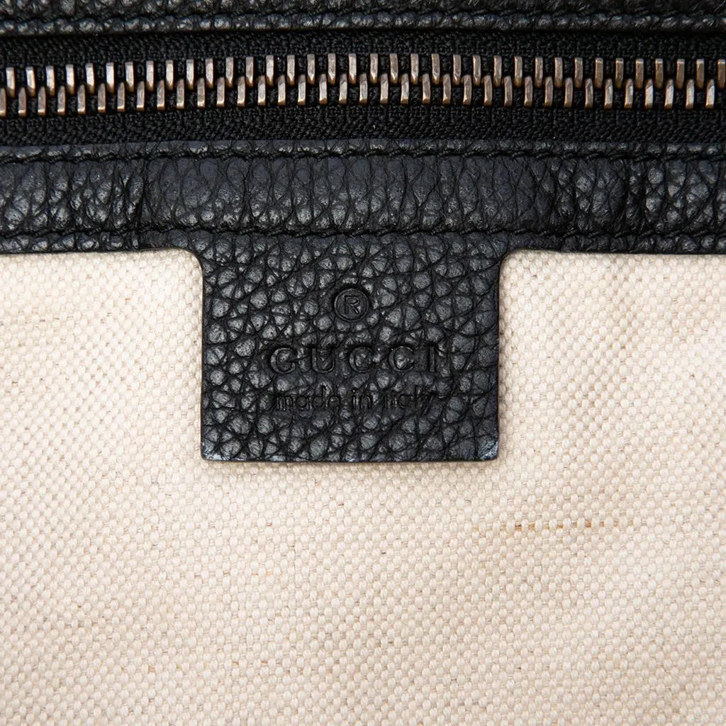 Gucci Grained Calfskin Logo Half Moon Crossbody Black Leather Good - Box View