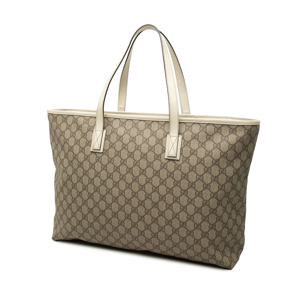 Gucci Large GG Supreme Tote Beige Canvas Good - Back View