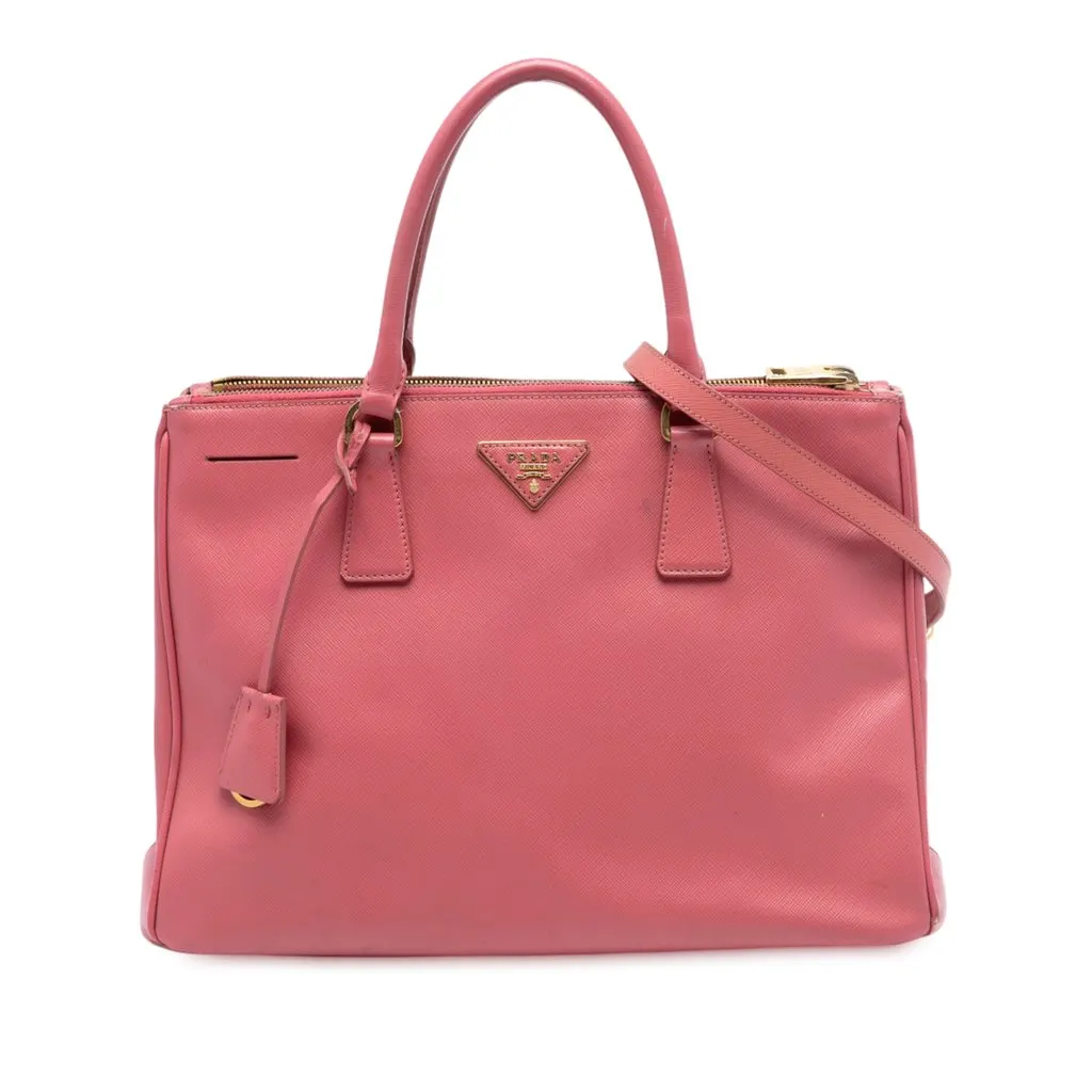Prada Medium Saffiano Lux Galleria Double Zip Satchel
