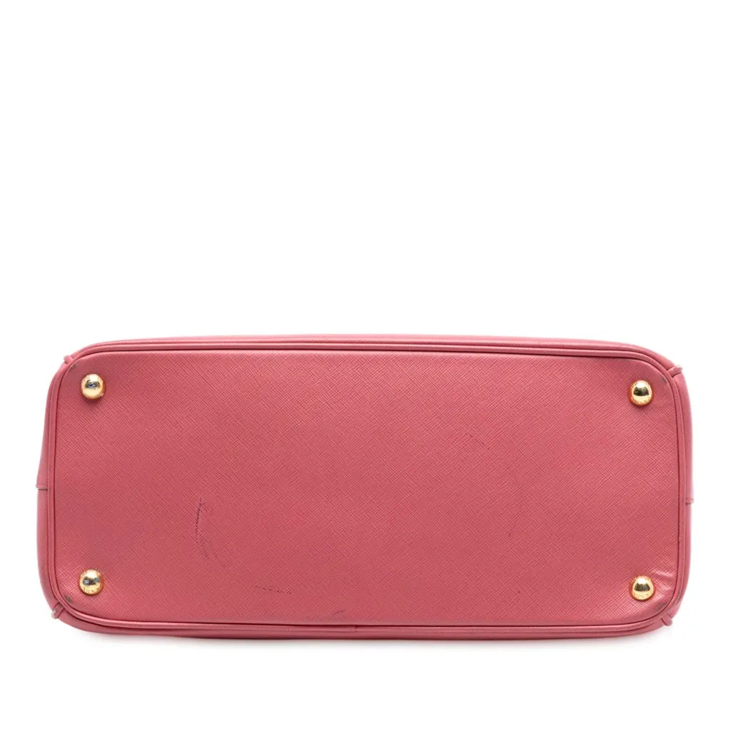 Prada Medium Saffiano Lux Galleria Double Zip Satchel Pink Leather Very good - Inside View
