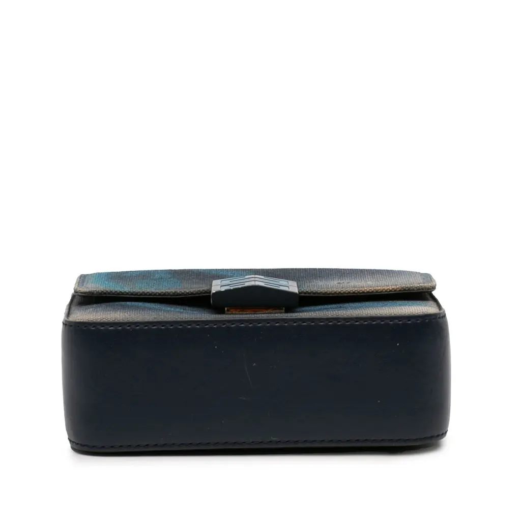 Givenchy Chito Small 4G Graffiti Effect Canvas and Leather Satchel Blue Very good - Inside View