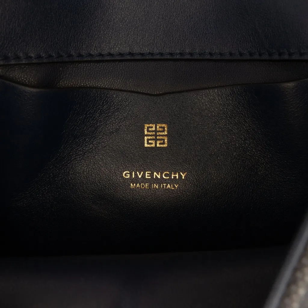 Givenchy Chito Small 4G Graffiti Effect Canvas and Leather Satchel Blue Very good - Box View