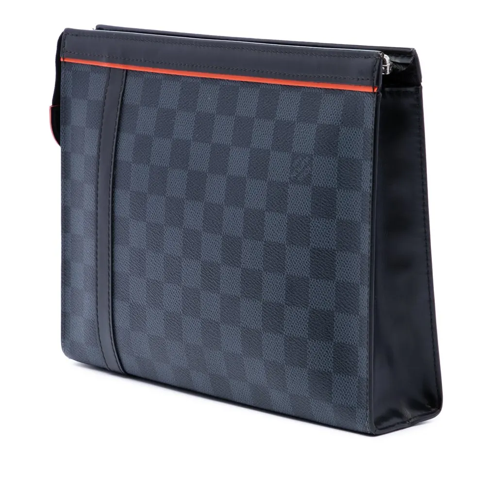 Louis Vuitton Damier Cobalt Race Pochette Voyage MM Blue Very good - Back View