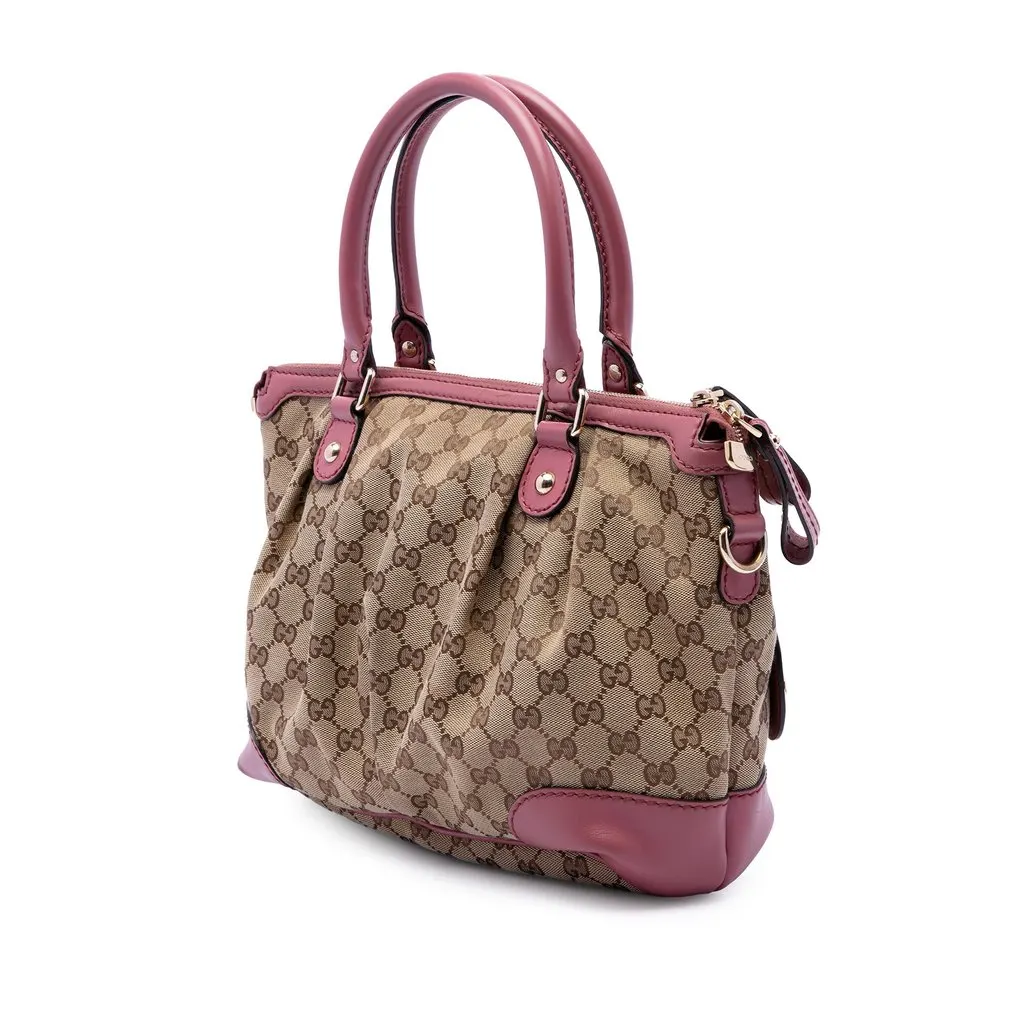 Gucci GG Canvas Sukey Satchel Beige Canvas Very good - Back View