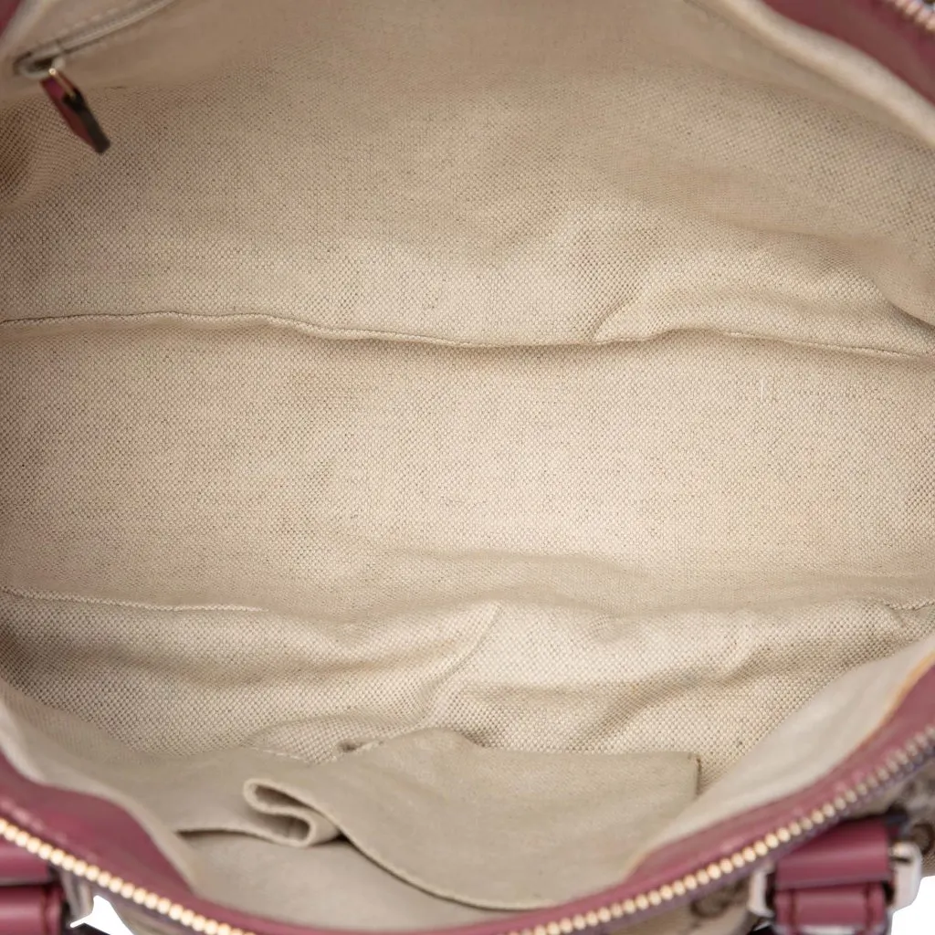 Gucci GG Canvas Sukey Satchel Beige Canvas Very good - Model View