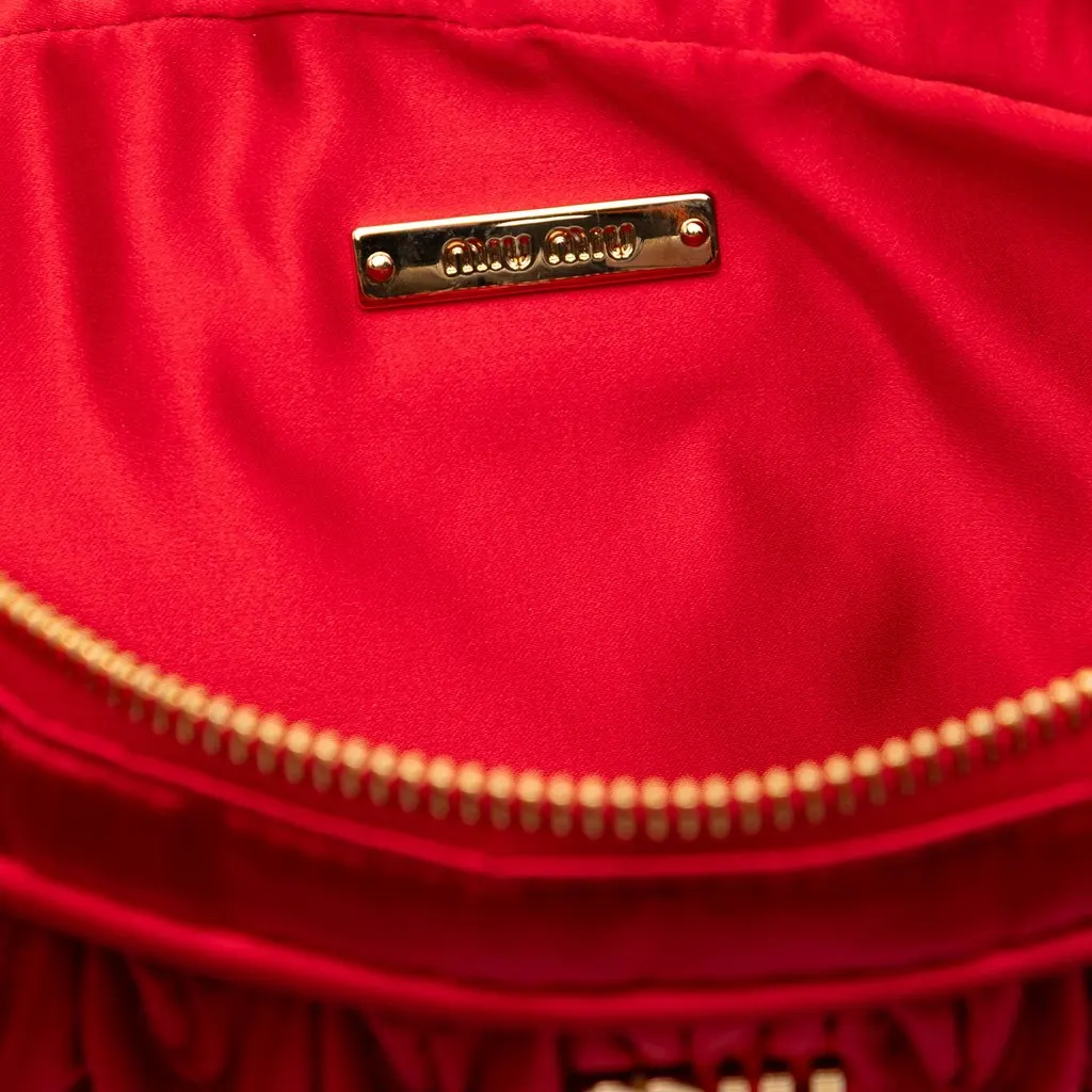 Miu Miu Nappa Matelasse Clutch Red Leather Very good - Box View