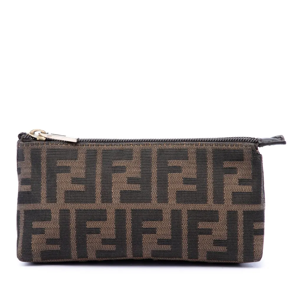 Fendi Zucca Canvas Clutch Brown Very good - Front View