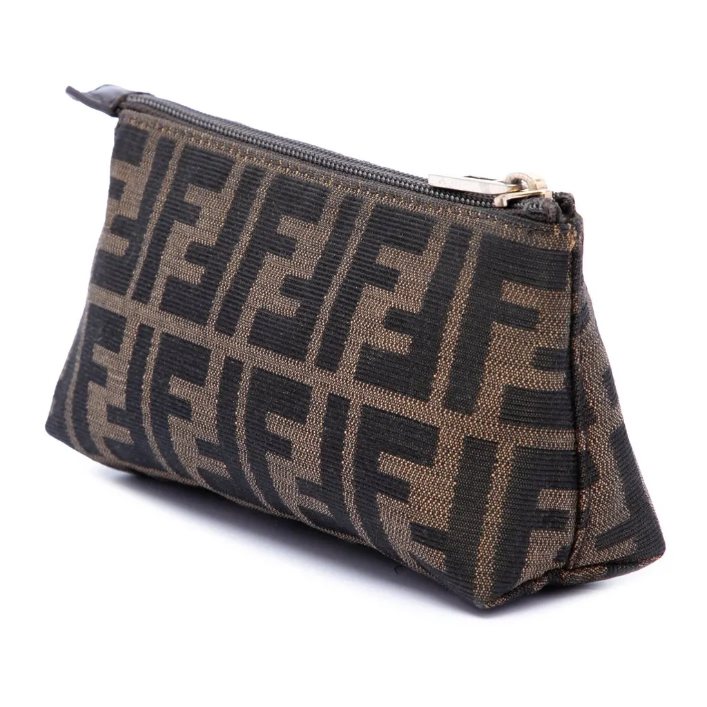 Fendi Zucca Canvas Clutch Brown Very good - Back View