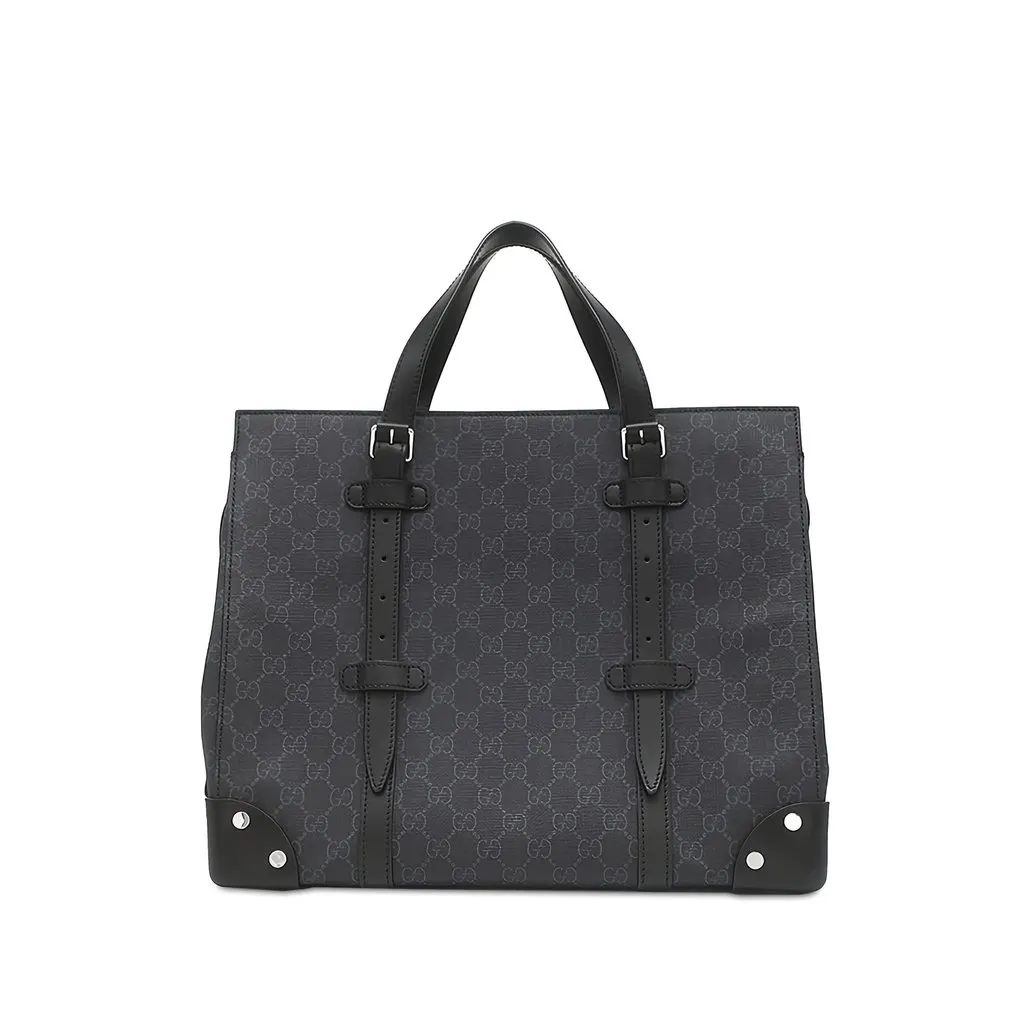 Gucci GG Supreme Tote Black Canvas Very good - Front View