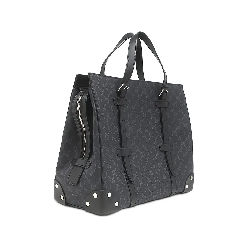 Gucci GG Supreme Tote Black Canvas Very good - Back View