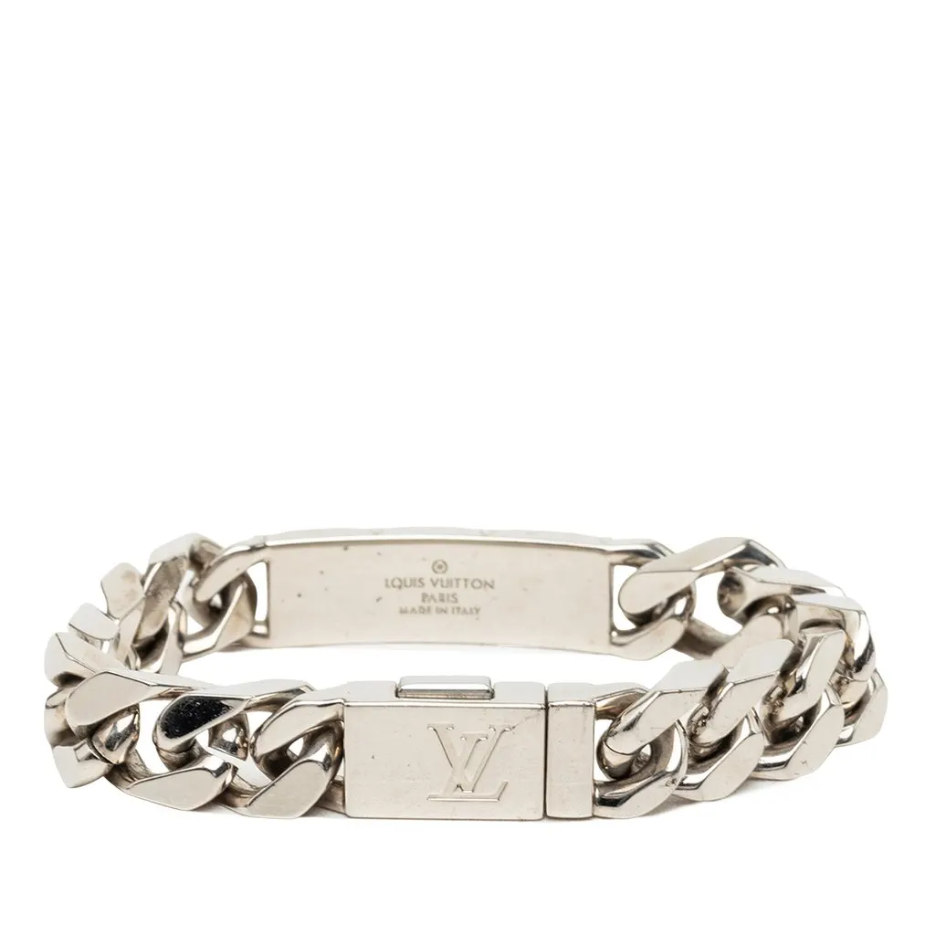 Louis Vuitton Brass Monogram Chain Link Bracelet Silver Brass Very good - Inside View