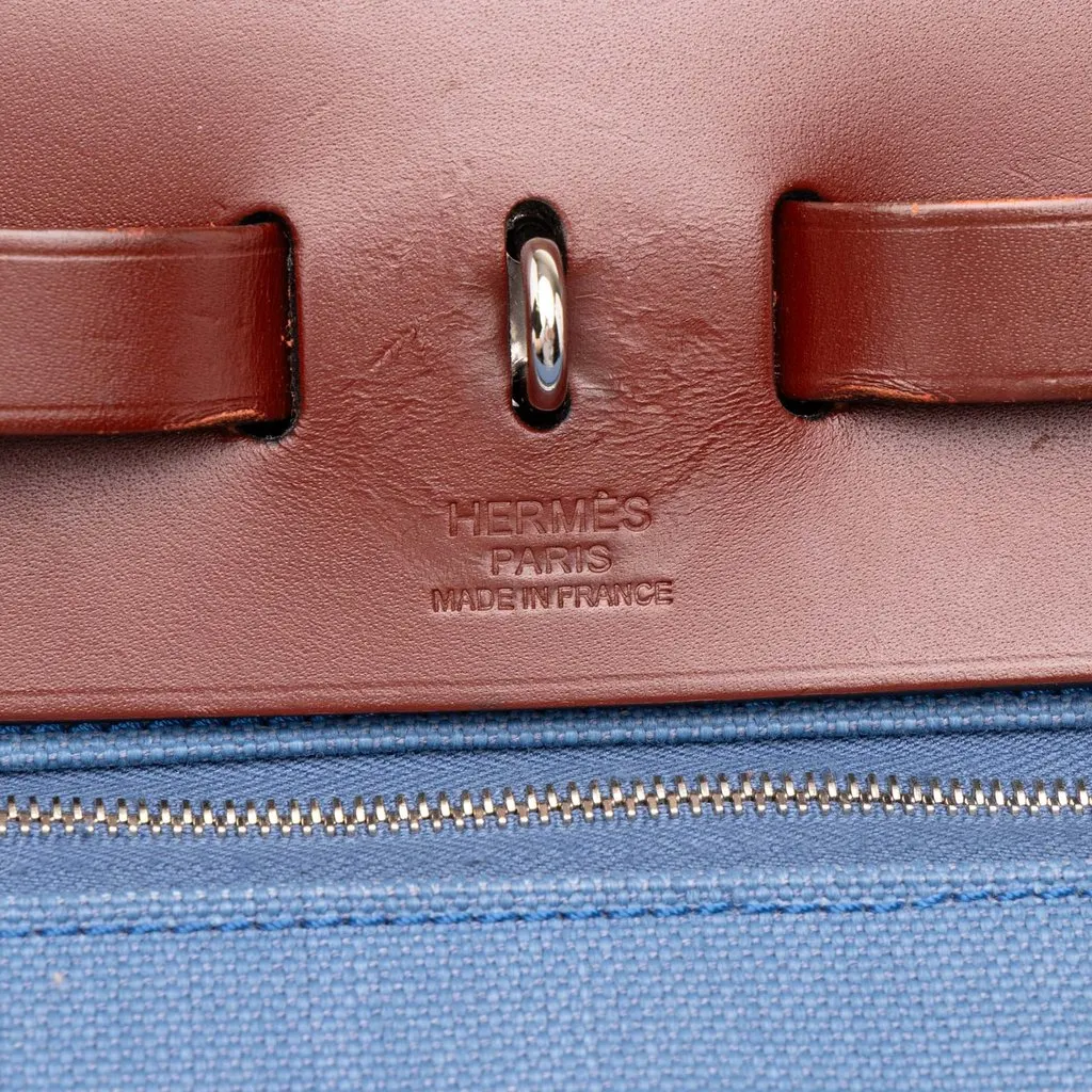 Hermès Toile Herbag Zip 31 Blue Canvas Very good - Box View