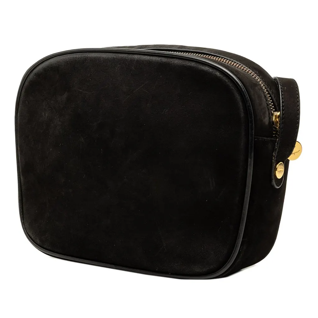 Salvatore Ferragamo Studded Suede Vara Crossbody Black Suede Very good - Back View