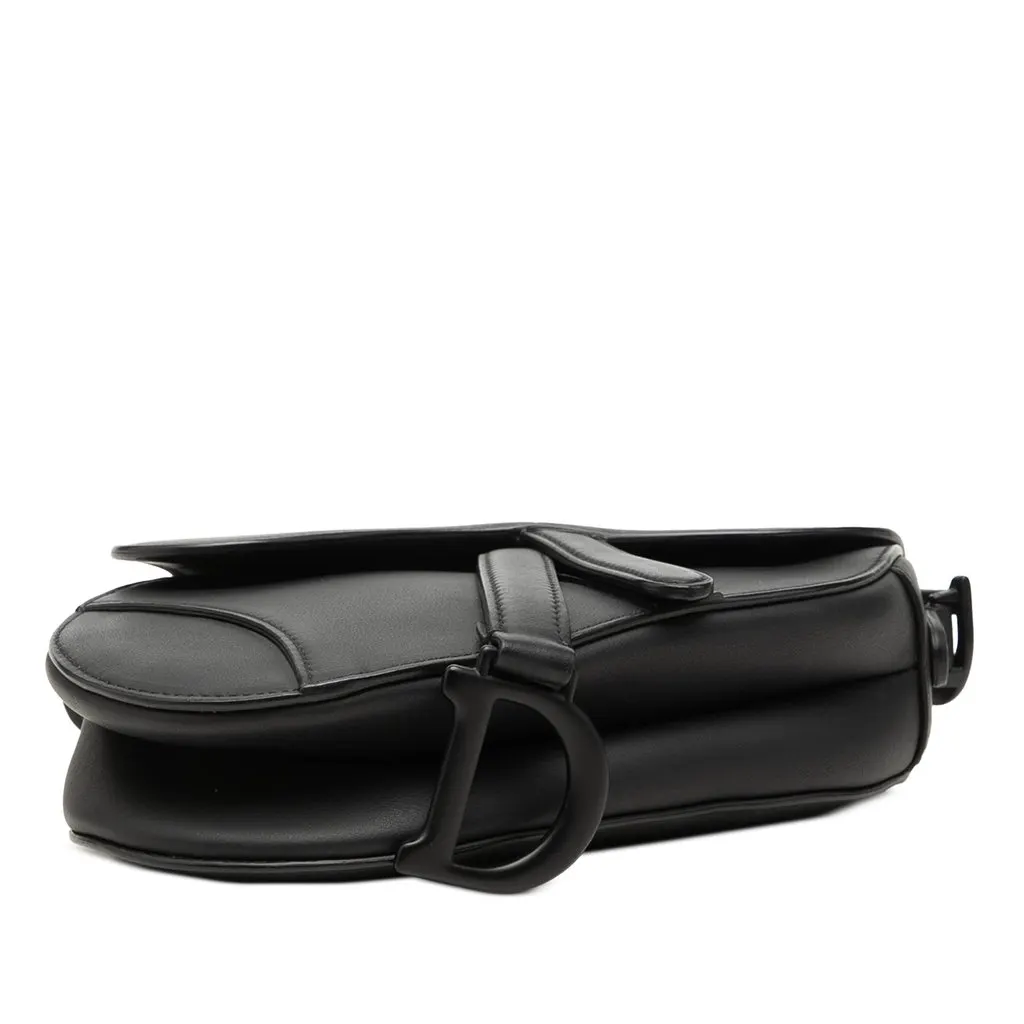 Dior Mini Ultra Matte Calfskin Saddle Bag Black Leather Very good - Inside View