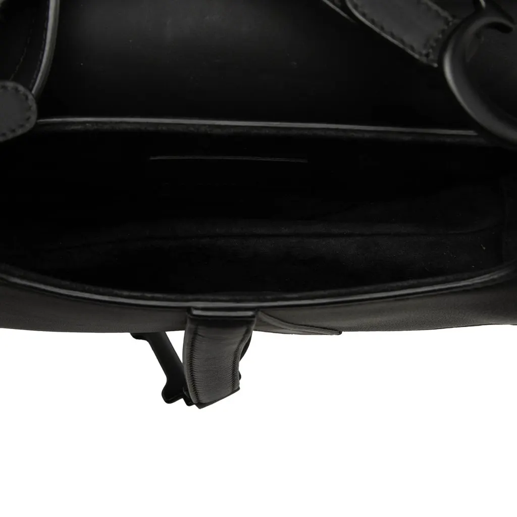 Dior Mini Ultra Matte Calfskin Saddle Bag Black Leather Very good - Model View