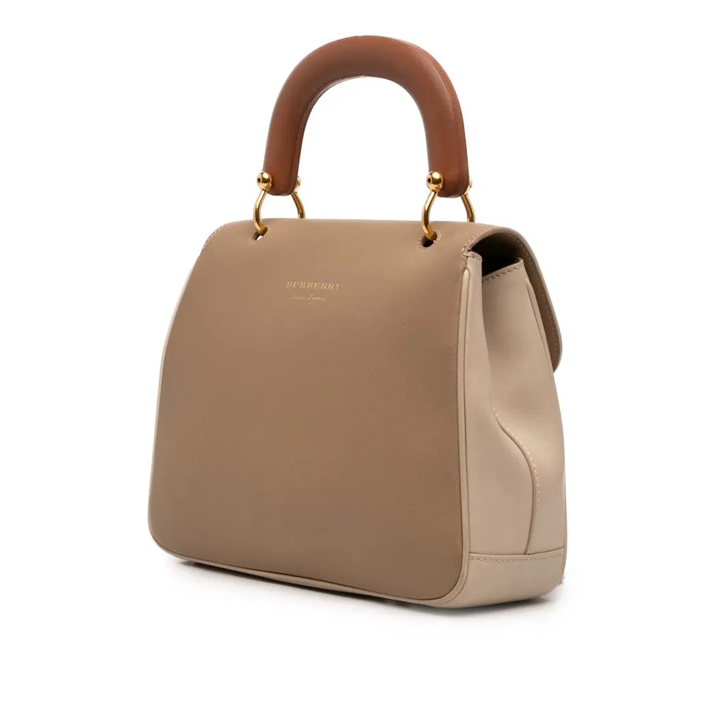 Burberry Medium Tricolor Trench Calfskin DK88 Top Handle Bag Brown Leather Very good - Back View