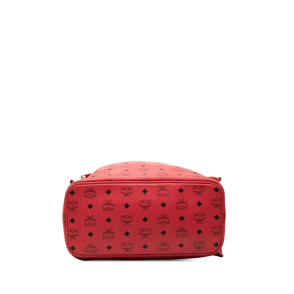 MCM Visetos Coated Canvas Dual Studded Stark Backpack Red Very good - Inside View