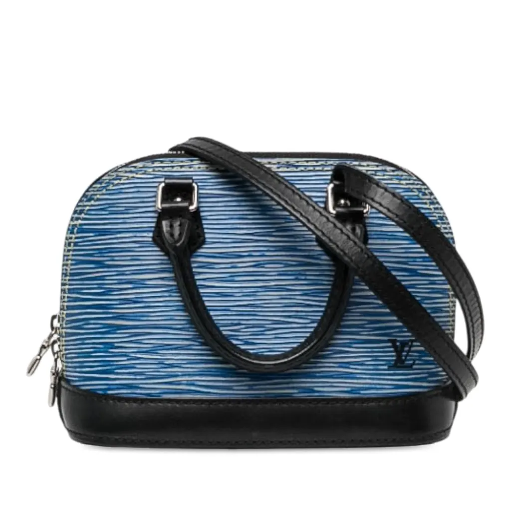 Louis Vuitton Epi Denim Nano Alma Blue Leather Very good - Front View