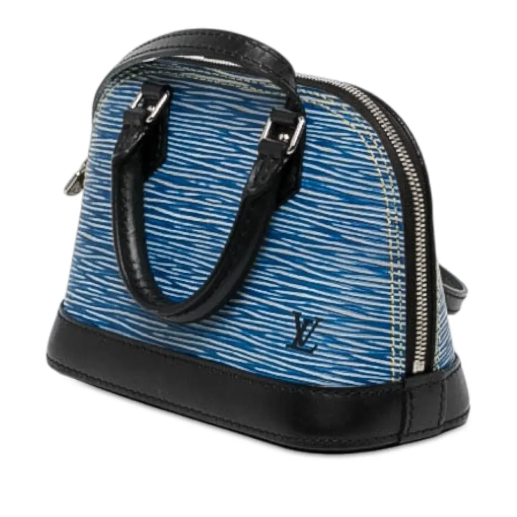 Louis Vuitton Epi Denim Nano Alma Blue Leather Very good - Back View