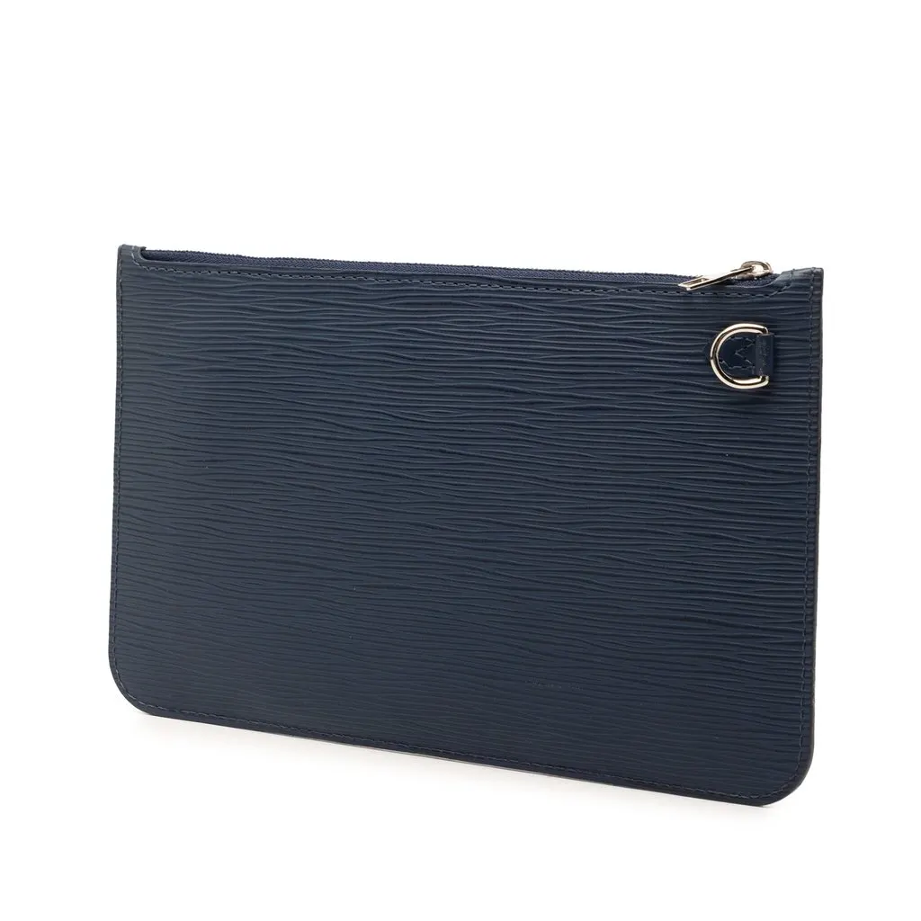 Louis Vuitton Epi Neverfull Pouch Blue Leather Very good - Back View