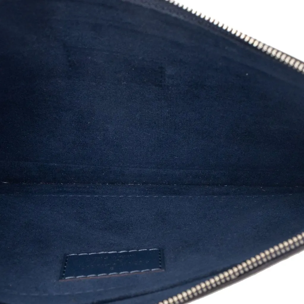 Louis Vuitton Epi Neverfull Pouch Blue Leather Very good - Model View