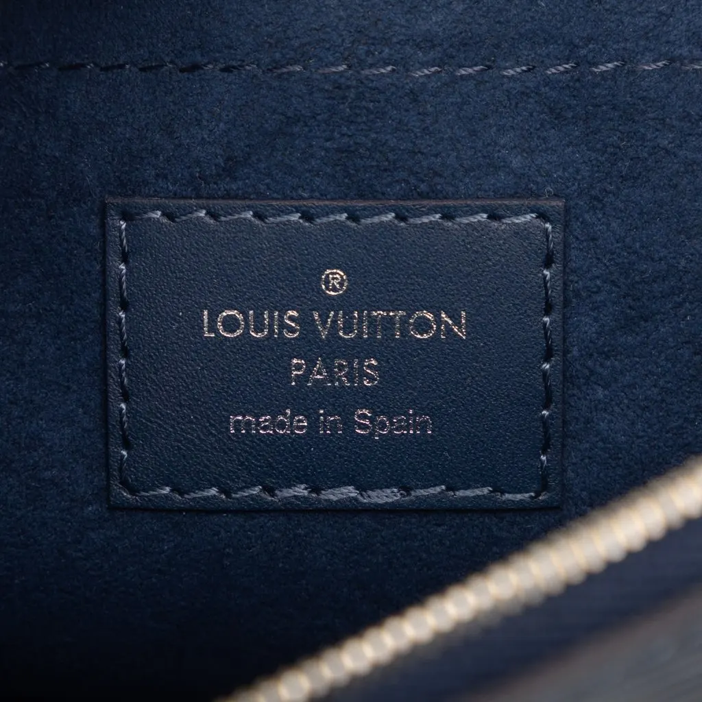 Louis Vuitton Epi Neverfull Pouch Blue Leather Very good - Box View