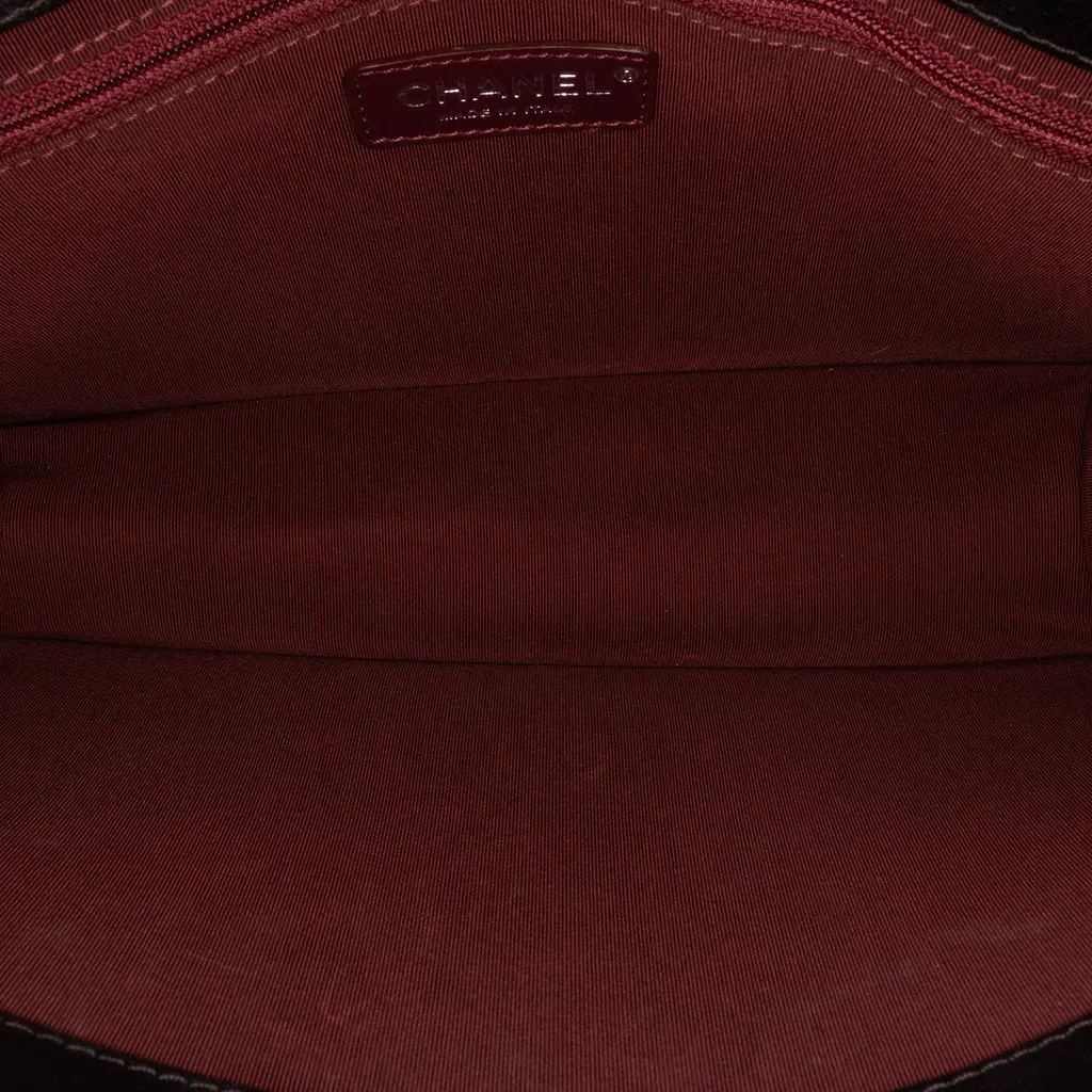 Chanel Medium Quilted Goatskin CC University Flap Black Leather Good - Model View