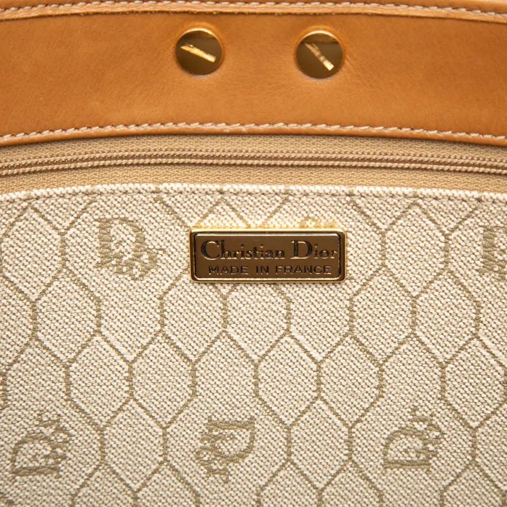 Dior Honeycomb Coated Canvas Shoulder Bag Beige Very good - Box View