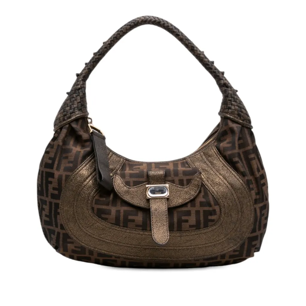 Fendi Zucca Canvas Spy Hobo Brown Very good - Front View
