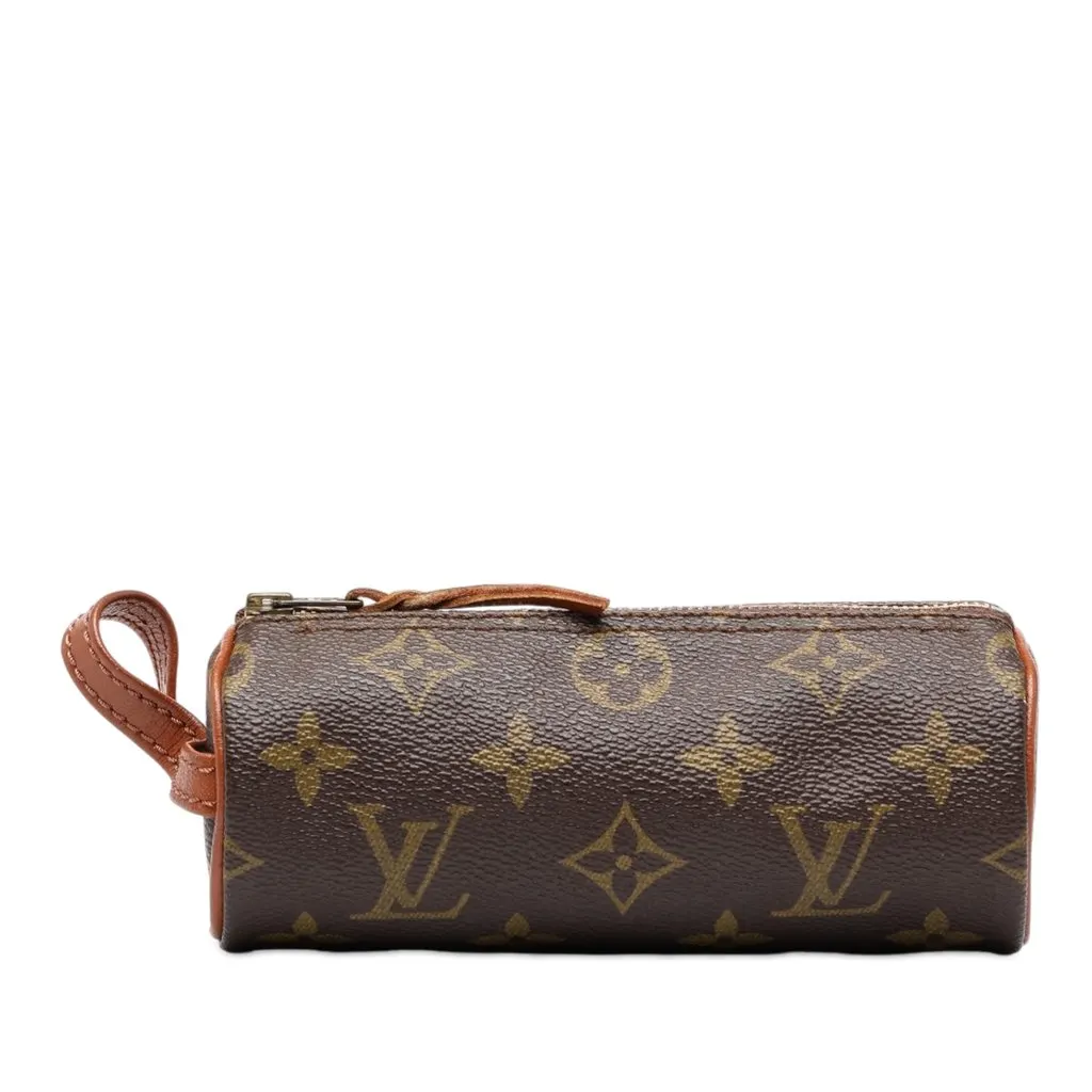 Louis Vuitton Monogram Etui Golf Ball Case Brown Canvas Good - Front View