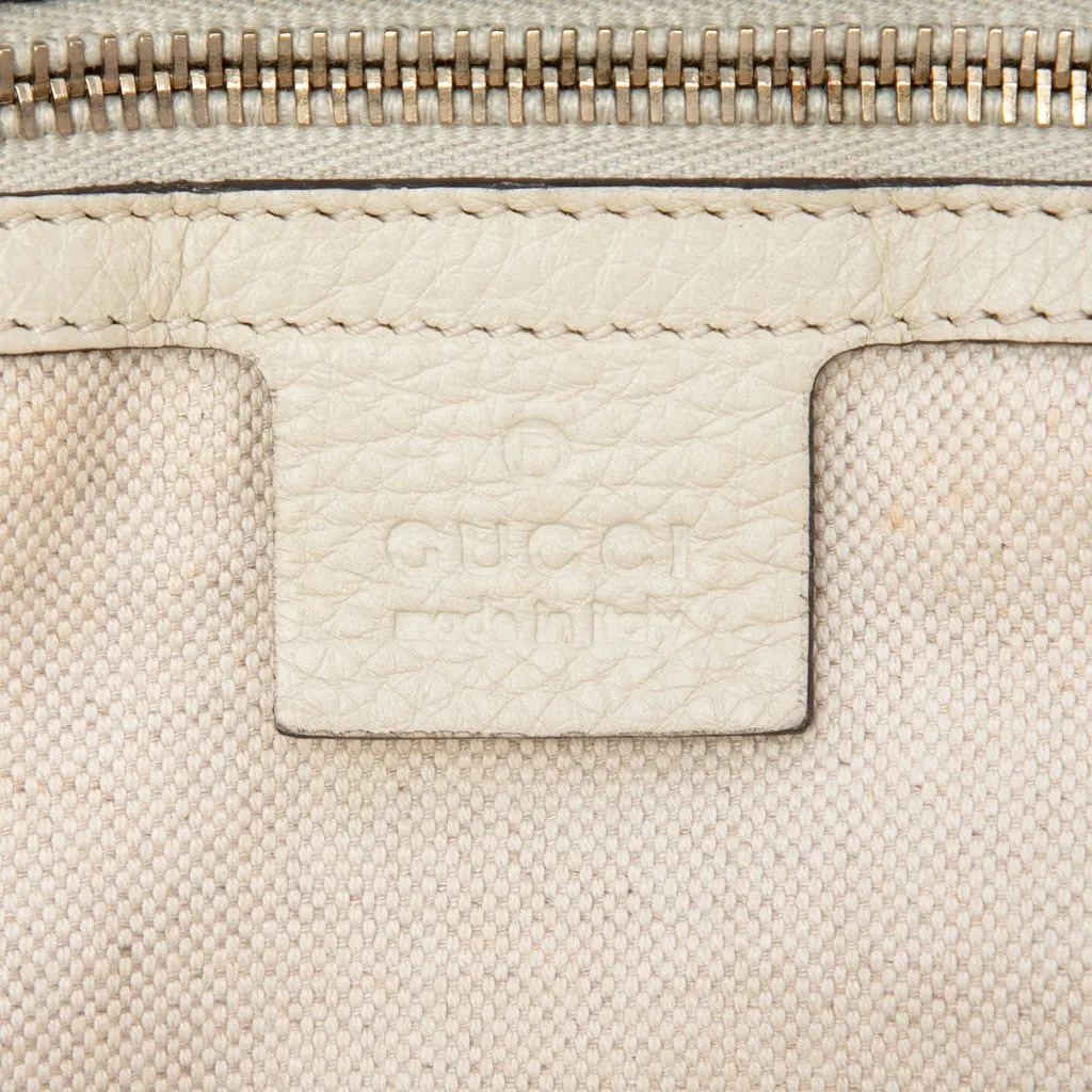 Gucci Medium Calfskin Bamboo Shopper Satchel White Leather Good - Box View