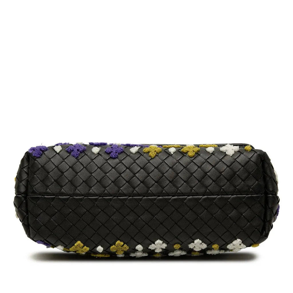 Bottega Veneta Small Multicolor Embroidered Nappa Intrecciato Olimpia Shoulder Bag Black Leather Very good - Inside View