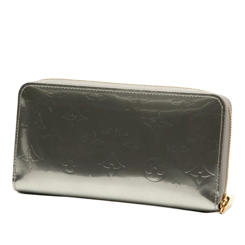 Louis Vuitton Monogram Vernis Zippy Long Wallet Silver Leather Very good - Back View