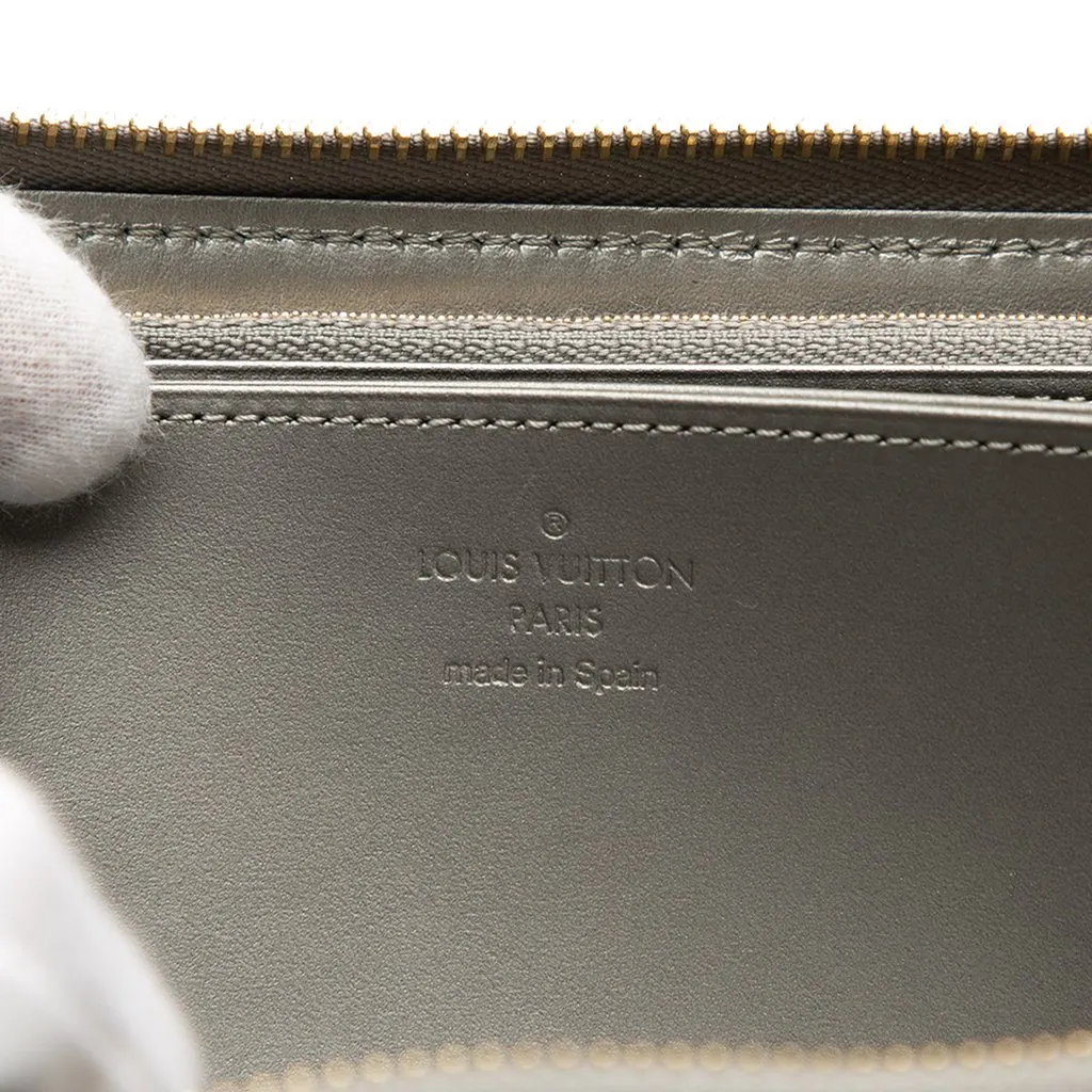 Louis Vuitton Monogram Vernis Zippy Long Wallet Silver Leather Very good - Box View