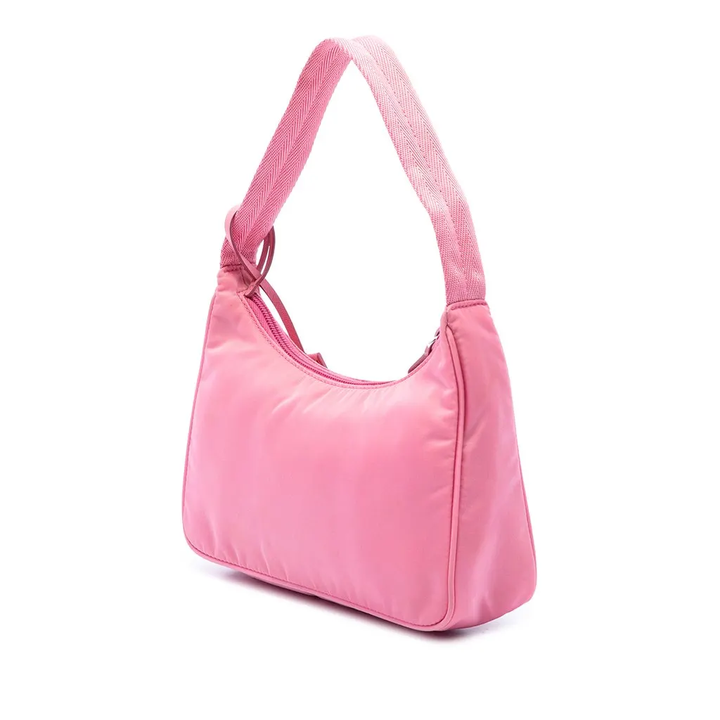 Prada Mini Tessuto Re Edition 2000 Shoulder Bag Pink Polyamide Very good - Back View