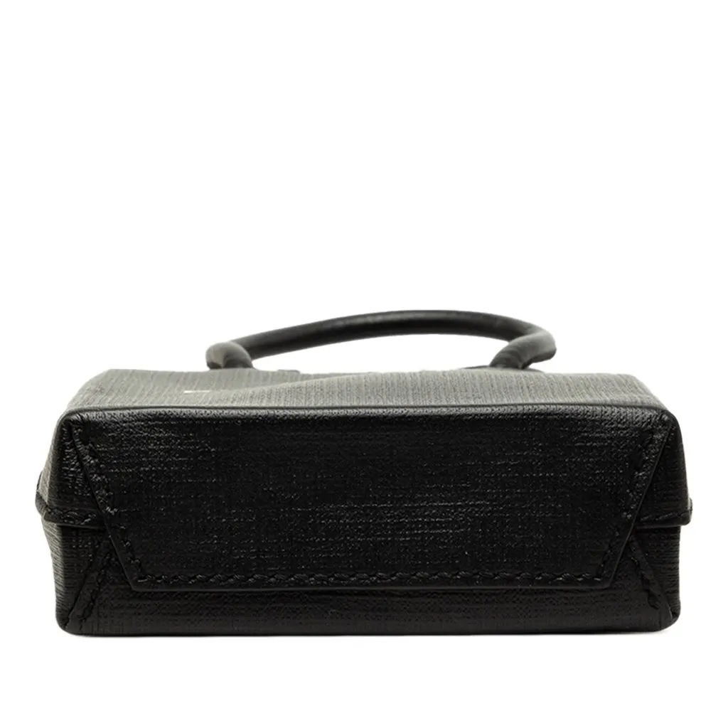 Balenciaga Mini Calfskin Logo Shopping Phone Holder Black Leather Very good - Inside View