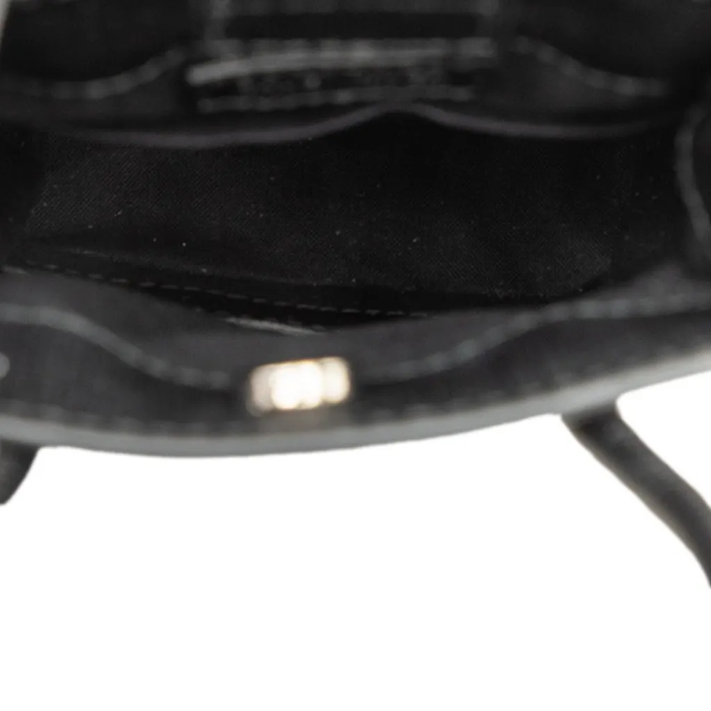 Balenciaga Mini Calfskin Logo Shopping Phone Holder Black Leather Very good - Model View